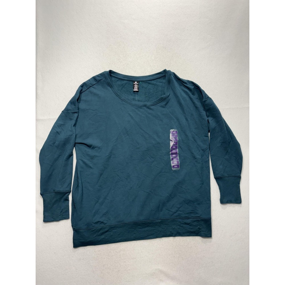 90 Degree By Reflex Tunic Sweatshirt Womens XXL Oceanic Teal Blue Fleece QB3910